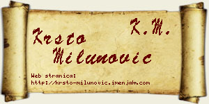Krsto Milunović vizit kartica